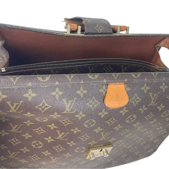 LOUIS VUITTON Monogram Serviette Fermoir Business Bag, Dr’s Briefcase Vintage - Picture 8 of 16